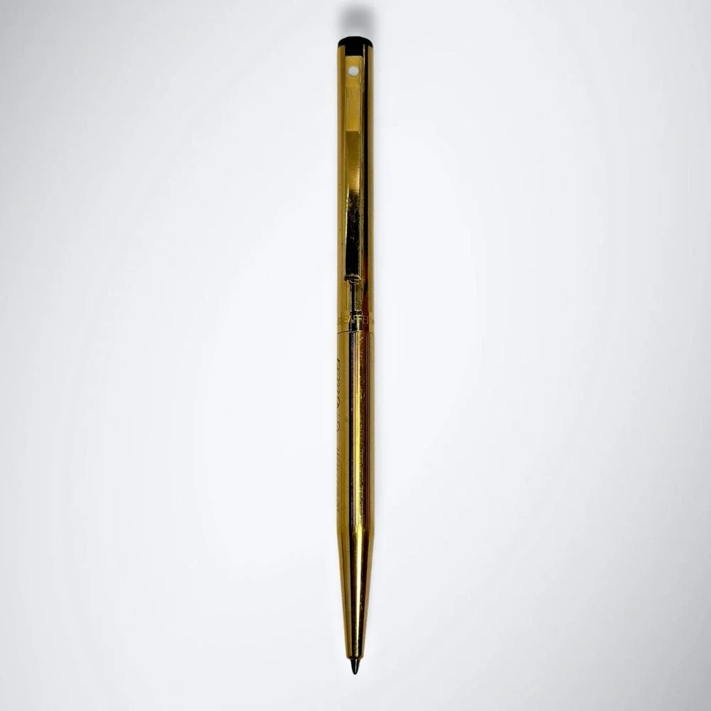 VTG‎ Sheaffer Gold Electroplated Ballpoint Pen White Dot Clip Personalized READ
